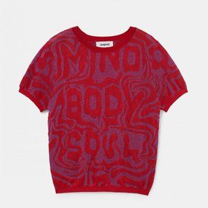 Desigual Jaquard Knit Top Mind Body Soul NWT